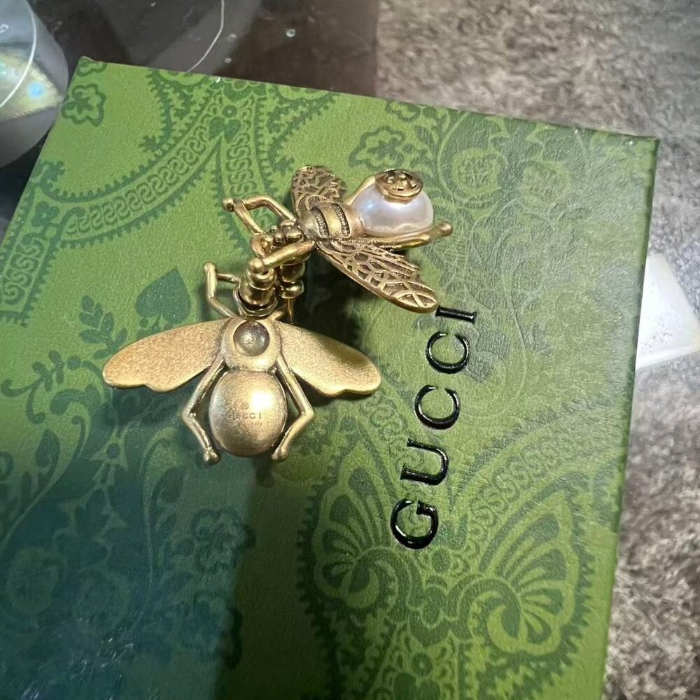 Gucci Bee GG Earrings - New Full Set - Picture 3 of 8